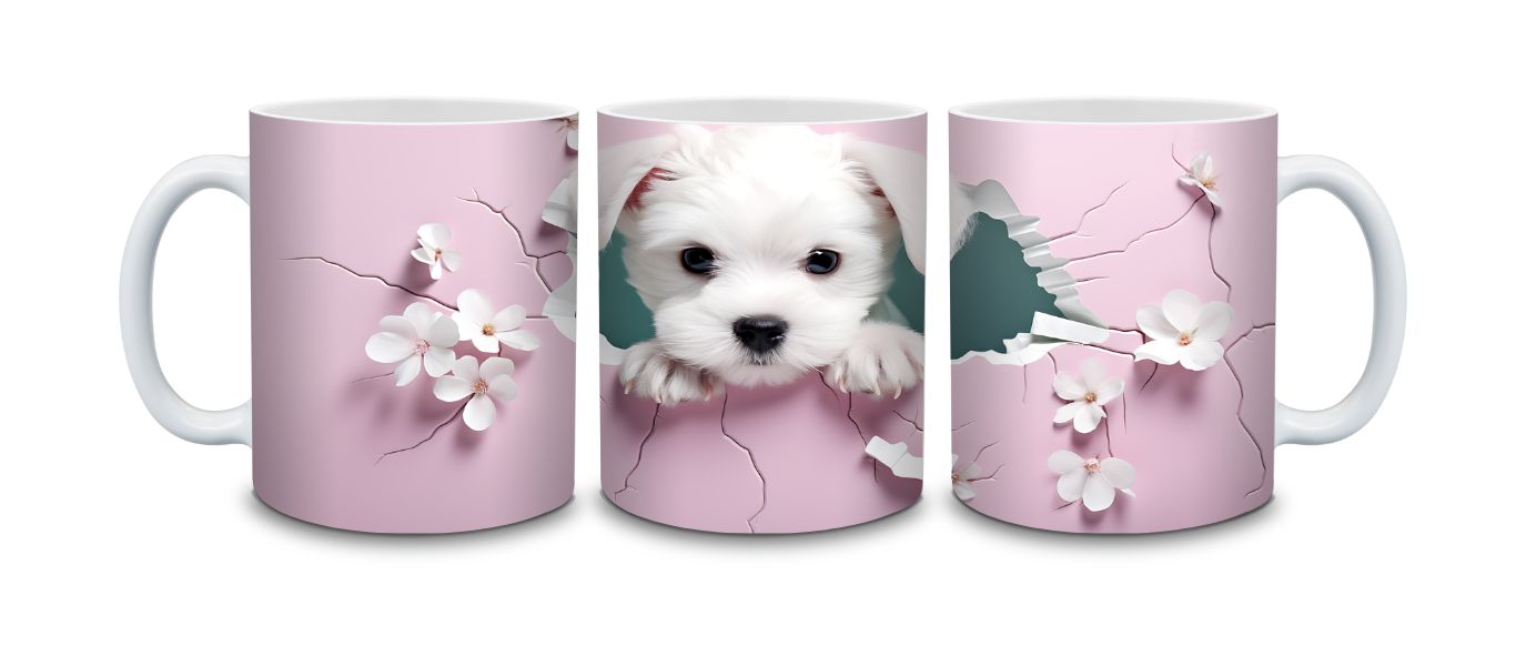 M-01-002 M1 - Maltezer puppy mok - Afbeelding 1