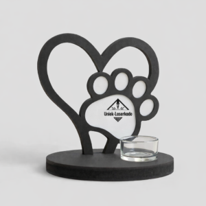 theelichthouder hart met hondenpoot